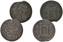 GUBBIO. Stato Pontificio. Benedetto XIII. Lotto di 2 monete da mezzo baiocco. Cu. MB