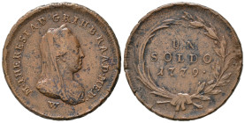 MILANO. Maria Teresa d'Asburgo (1740-1780). 1 soldo 1779 W. Vienna. Cu (7,86 g - 24,7 mm). MIR 440/4. Raro. BB