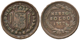 MILANO. Maria Teresa d'Asburgo (1740-1780). 1/2 soldo 1777. qBB