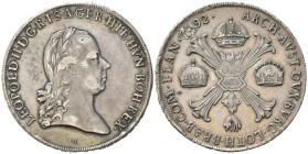 MILANO. Leopoldo II d'Asburgo - Lorena (1790-1792). Crocione 1792. Ag (29,43 g). MIR 464/2. qBB