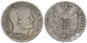 MILANO. Napoleone I re d'Italia (1805-1814). 1 Lira 1810 M. Ag (4,72 g). MB