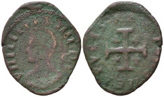 NAPOLI. Filippo IV (1621-1665). Grano Cu (5,63 g). Magliocca 55 (bislungo) var. nella legenda NEAPVLIS REX. RRRR. MB