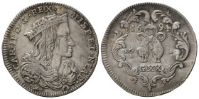 NAPOLI. Carlo II di Spagna (1674-1700). Tarì da 20 grana 1694. Ag. Magliocca 25. BB+