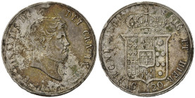 NAPOLI. Ferdinando II di Borbone (1830-1859). Piastra da 120 grana 1856. Ag (27,42 g). Magliocca 566. BB+