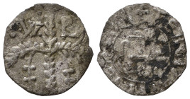 PALERMO. Guglielmo II (1166-1189). Terzo di apuliense Ag (0,55 g). Palmizio con datteri - R/iscrizione cufica. MIR 440; Sp.112/113. RR. BB