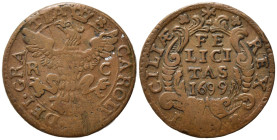 PALERMO. Carlo II (1665-1700). Grano 1699. MIR 497/2. BB