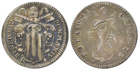 ROMA. Stato Pontificio. Benedetto XIV (1740-1758). Grosso TOTA PVLCHRA ES. Ag (1,31 g) anno XIV. BB+