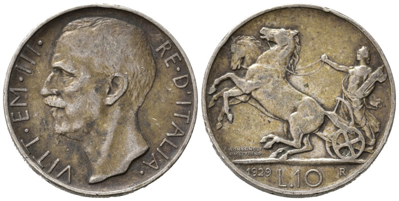 Regno d'Italia. Vittorio Emanuele III (1900-1943). 10 lire 1929 *una rosetta "Bi...