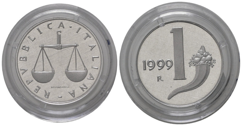 Repubblica Italiana. 1 lira 1999. Proof