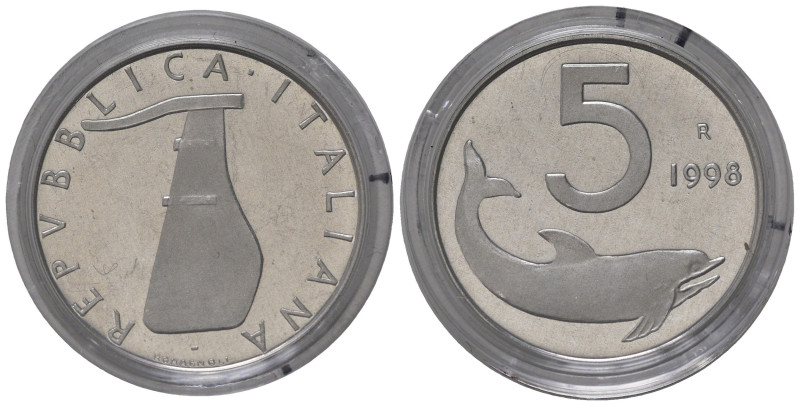 Repubblica Italiana. 5 lire 1998. Proof