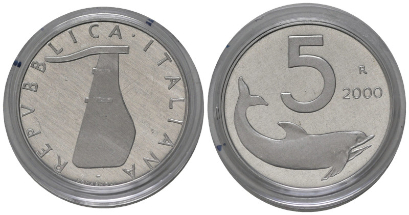 Repubblica Italiana. 5 lire 2000. Proof