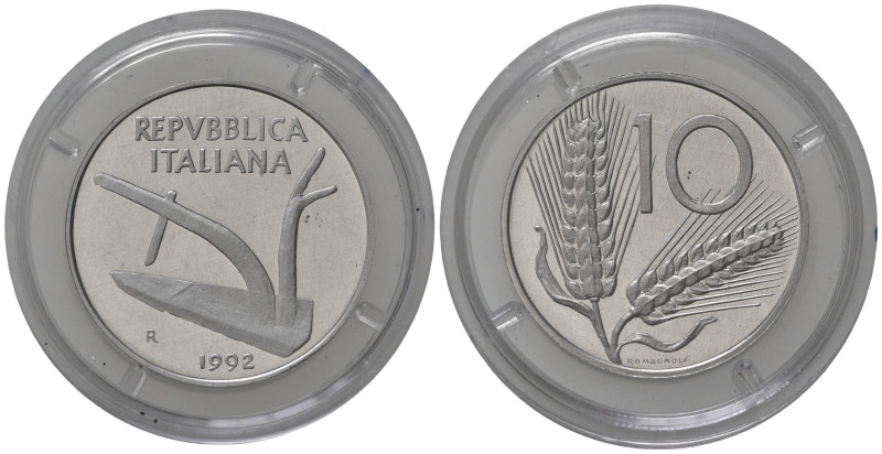 Repubblica Italiana. 10 lire 1992. Proof