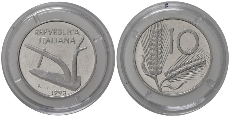 Repubblica Italiana. 10 lire 1993. Proof