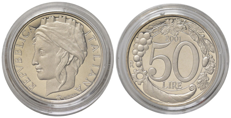 Repubblica Italiana. 50 lire 2001. Proof