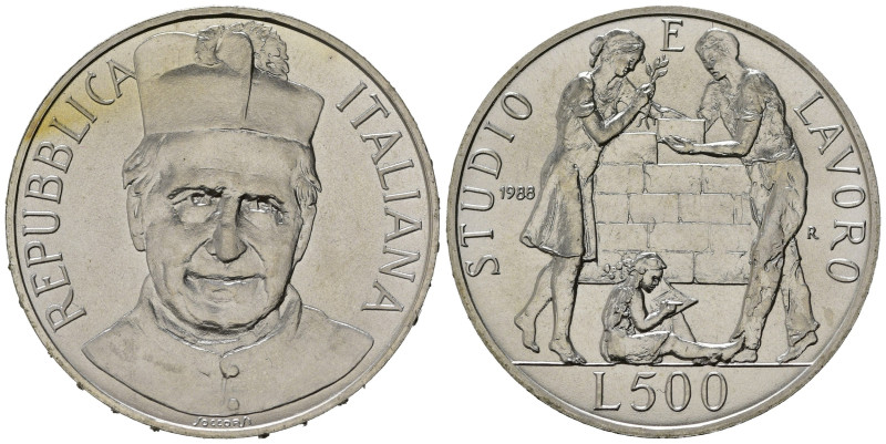 Repubblica Italiana. 500 Lire 1988 "Don Bosco". FDC