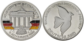 GERMANIA. Medaglia Muro di Berlino 1989. Ag 13,67 g. Proof