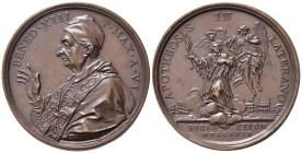MEDAGLIE PAPALI. Benedetto XIII (1724-1730). Medaglia 1729 (anno VI) canonizzazione San Giovanni Nepomuceno. AE (22,48 g - 38,14 mm) Opus Hamerani. Mi...
