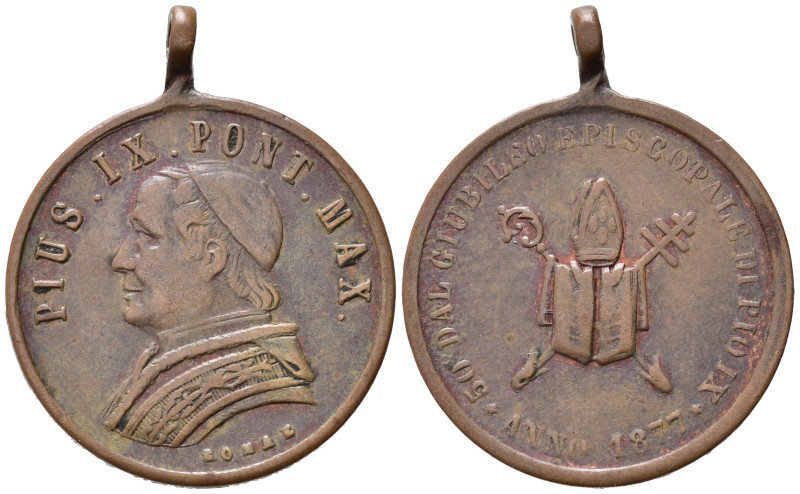 Medaglie Papali. Pio IX (1846-1870). Roma. Medaglia 1877. AE (7,76 g - 25,6 mm)....