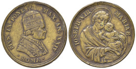 Medaglie Papali. Pio IX (1846-1870). Roma. Medaglia con San Giuseppe anno XXIV. AE dorato (3,76 g). MB