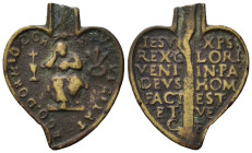 Medaglie religiose. Medaglia votiva AE (2,76 g). Spezzata. MB