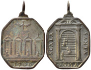 Medaglie religiose. Medaglia votiva Roma Giubileo 1700. Scala Santa. AE (4,03 g). BB