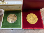 Medaglie papali. Giovanni Paolo II. Lotto di 2 medaglie. Cu. Con cofanetti. FDC