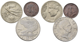 Regno d'Italia. Lotto di 3 monete. Vittorio Emanuele III.