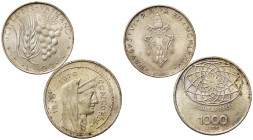 Repubblica Italiana e Vaticano. Lotto di 2 monete Ag. FDC