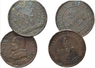 Zecche Italiane. Roma. Lotto di 2 monete. 4 Soldi 1868 - 3 baiocchi 1849. MB