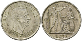 FALSO DA STUDIO. Vittorio Emanuele III (1900-1943). Roma. 20 lire Littore 1927 anno VI (14,85 g)