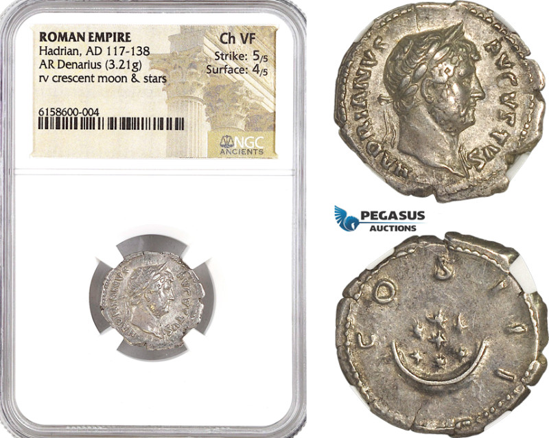 Roman Empire, Hadrian (117-138 AD) AR Denarius (125-128 AD) Rome Mint (3.21g) Cr...