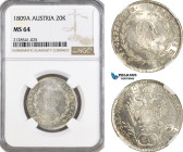 Austria, Franz II, 20 Kreuzer 1809 A, Vienna Mint, Silver, Herinek 696, A blast white coin! NGC MS64, Top Pop!