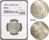 Austria, Franz II, 20 Kreuzer 1809 G, Nagybanya Mint, Silver, Herinek 713, A blast white coin! NGC MS63, Top Pop!