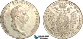 Austria, Franz II, Taler 1825 B, Kremnitz Mint, Silver (28.08g) Dav-6, Lustrous with light champagne toning, EF!