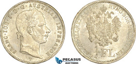 Austria, Franz Joseph, 1/4 Florin 1859 V, Venice Mint, Silver, KM# 2214, Blast white and frosty, EF-UNC!