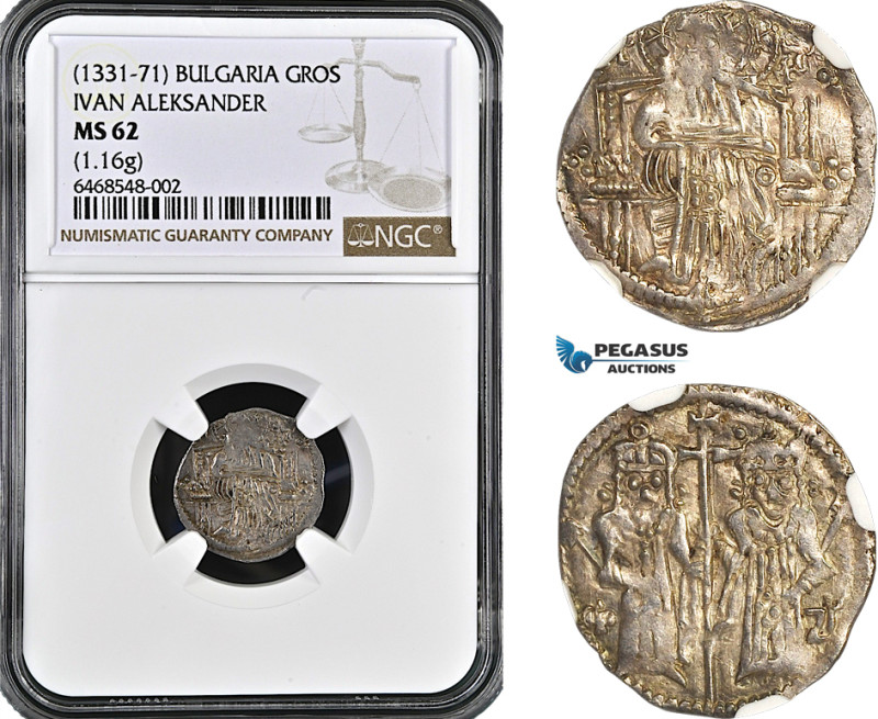 Bulgaria, Ivan Aleksander (1331-71) Gros ND, Silver (1.16g) NGC MS62