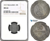Bulgaria, Ferdinand I, 10 Stotinki 1917, Kremnica Mint, KM# 25a, NGC MS64