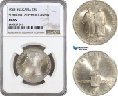 Bulgaria, 5 Leva 1963, Silver, KM# 66 (1100th Anniversary of Slavonic Alphabet) NGC PF66