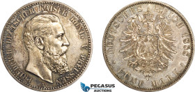 Germany, Prussia, Friedrich III, 5 Mark 1888 A, Berlin Mint, Silver, J.99, Old cabinet toning, EF-UNC