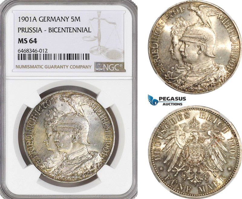 Germany, Prussia, Wilhelm II, 5 Mark 1901 A, Berlin Mint, Silver, KM# 526, (Bice...