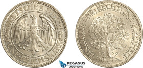 Germany, Weimar Republic, 5 Reichsmark 1927 A, Berlin Mint, Silver, KM# 56, Blast white, UNC