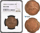 German New Guinea, 10 Pfennig 1894 A, Berlin Mint, KM# 3, NGC MS63BN