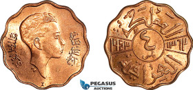 Iraq, Faisal II, 4 Fils AH1362//1943 I, Bombay Mint, KM# 107, Fully lustrous, Red UNC!