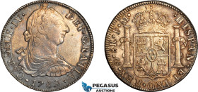 Mexico, Charles IV, 8 Reales 1789 Mo FM, Mexico City Mint, Silver, KM# 107, Some uneven toning, light cleaning! VF-EF