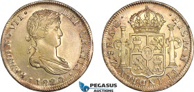 Mexico, Ferdinand VII, 8 Reales 1820 Zs AG, Zacatecas Mint, Silver, KM# 111.5, Champagne/light violet toning! Good EF