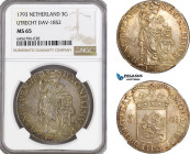 Netherlands, Utrecht, 3 Gulden 1793, Silver, Dav-1852, Beautiful dark champagne toning! NGC MS65