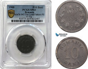Romania, Carol I, Pattern 10 Bani 1900, Lead (6.32g) Plain edge, Coin rotation, Schäffer/Stambuliu 045 var (Unpublished metal) PCGS SP64, Top Pop!