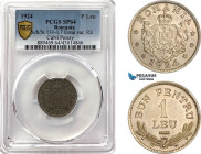 Romania, Ferdinand I, Pattern ESSAI 1 Leu 1924, Poissy Mint, Copper-Nickel, Reeded edge, coin rotation, Schäffer/Stambuliu 131-1.7 Var., PCGS SP64
