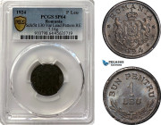 Romania, Ferdinand I, Pattern ESSAI 1 Leu 1924, Poissy Mint, Lead (7.16g) Reeded edge, Coin rotation, Schäffer/Stambuliu 130-Var. (Unpublished metal) ...
