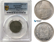 Romania, Carol II, Pattern 50 Lei 1937, Bucharest Mint, Tin (5.00g) Plain edge, Coin rotation, Schäffer/Stambuliu 156 Var.(Unpublished metal) PCGS SP6...